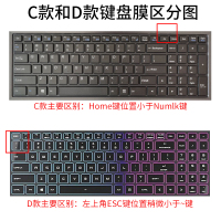 神舟笔记本键盘膜tpu战神z7m防尘膜tx7zx6全覆盖g7-ct7贴纸按键贴z7-ct5na精|C款和D款键盘膜区分图