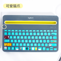 罗技专用 k380 k480 台式机键盘保护膜 无线 笔记本蓝牙膜贴罩套|(全覆盖版本)K480-猫爪键盘膜