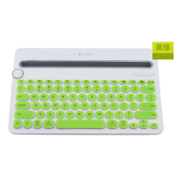 罗技专用 k380 k480 台式机键盘保护膜 无线 笔记本蓝牙膜贴罩套|(全覆盖版本)K480-半透绿色键盘膜