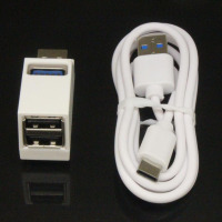 车载充电器usb3.0扩展器分线器无线多接口笔记本台式电脑一拖三多功能u盘|白色三孔3.0+typec线送挂绳 0.5m