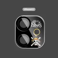 iphone11镜头膜圈可爱卡通苹果11promax后摄像头保护膜全覆|苹果116.1寸★黑底草帽骷髅★[全覆盖镜头膜]