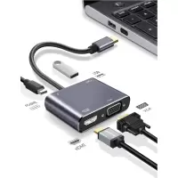 type-c转vga拓展坞hdmi usb pd手机雷电3投影仪转接头macbook扩展