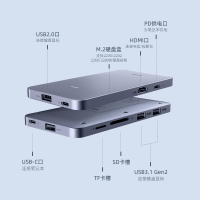 typec拓展坞硬盘盒扩展坞雷电3转换器usb3.1苹果macbookprom.2固态nvme联想小新华为小米surfa
