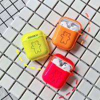 ins韩国可爱荧光小熊airpods2代适用于苹果无线蓝牙耳机套软壳pro