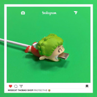 苹果小米安卓vivo华为oppo数据线保护套咬手机充电器头防折断耳机|通用款趴数据线套小吉