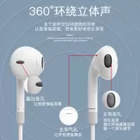 耳机原裝入耳式通用男女生6s适用iphone苹果6vivo华为oppo小米x9手机线重低音炮安卓有线 控耳塞式