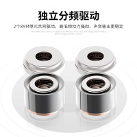 d4四核双动圈耳机入耳式高音质手机通用hifi有线k歌男耳塞