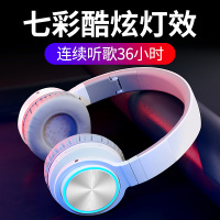 b12 酷炫发光无线蓝牙耳机头戴式双耳运动适用小米华为荣耀9x苹果xr安卓耳麦女生款可爱潮超长待机续航