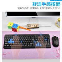 q200有线usb键盘鼠标套装电竞游戏办公家用笔记本ps2圆口键鼠套件