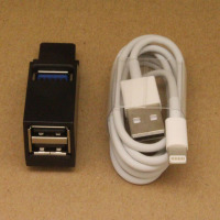 车载充电器usb3.0扩展器分线器无线多接口笔记本台式电脑一拖三多功能u盘|黑色三孔3.0+苹果线送挂绳 0.5m