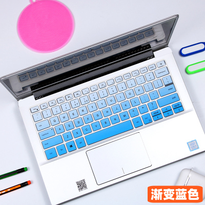 适用dell戴尔灵越7490键盘膜14笔记本5000fit电脑5498键盘5490十|渐变蓝色[买1送1]