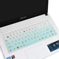 笔记本键盘膜适用华硕u4000电脑a456u全覆盖r414u保护e403n贴a480u防尘罩透明a441u|渐变青檬绿