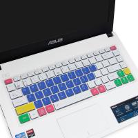 笔记本键盘膜适用华硕u4000电脑a456u全覆盖r414u保护e403n贴a480u防尘罩透明a441u|七彩蓝色