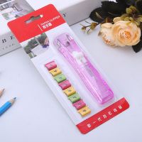 不锈钢装订机备用夹 推夹器专用夹 补充夹收纳装订夹备用钉装订夹|中号彩钉8枚+透明紫色机子+收纳袋