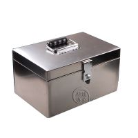 不锈钢箱子工具箱密码票据箱印章箱收纳盒手提钱箱钱盒文件储物箱|35*24*15单挂(放A4纸)