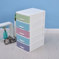 小抽屉式塑料桌面收纳盒办公桌多层文件整理杂物柜储物柜子饰品箱|大号五层马卡龙