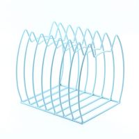 ins北欧简约铁艺书架桌面家居创意置物架桌上简易书架书立资料架|猫咪蓝色