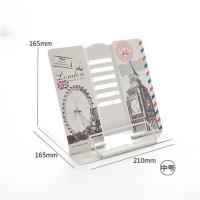 卡通防近视多功能看书架金属书立学生儿童书夹书靠书档阅读架|浅黄色中号伦敦白色