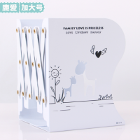 可伸缩书立架折叠书夹书靠书挡书架板易大中号学生创中生桌|鹿爱时光-白色(加大号)