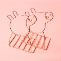 书立架ins网红韩版书架简易桌上学生简约镂空创意桌面书立高中生|吹风机猪-玫瑰金