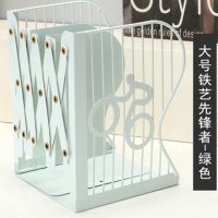 伸缩书立架学生课桌收纳架简约大号折叠铁书架书夹书靠书档放书架|大号先锋者(绿色)