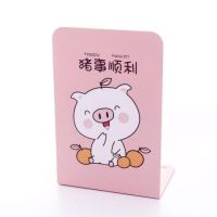 韩版多图案伸缩书立架学生折叠书夹高尚可爱收纳架桌上简约放书架|L型-猪事顺利2片/装