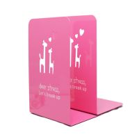 书立桌面书立架古风书立古风金属学生书立架铁书立书夹子|红色小鹿(两片装) 送一对蓝色小鹿