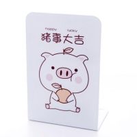 书立架伸缩简约书夹创意高中生韩国书靠书架简易桌上放书的架子|L型-猪事大吉2片/装