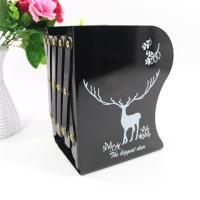 伸缩书立新款创意书立可伸缩书立架活动书夹可调节书架折叠|伸缩黑大角鹿/送2本子+4支笔