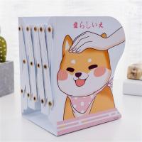 书架学生简易桌上可伸缩书立架桌面折叠置物架高中生放书架初中生|粉色围巾大脸狗