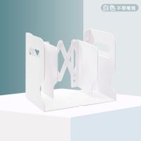 创意伸缩书立简约办公学校图书桌面收纳书靠书挡学生课桌书立架|白色书立(不带笔筒)