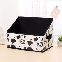 学生书箱可折叠初中高中书立桌面书箱宿舍书籍书本收纳箱整理箱|奶牛图案