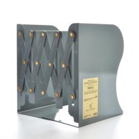 书立架铁质靠档可伸缩书靠书夹书架收缩简约儿童金属文件框挡板|无印灰色[收藏送贴纸]