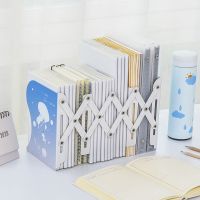 桌面创意高中生简约可伸缩折叠收纳书靠书架简易桌上大号书立铁艺|梦游-荡秋千