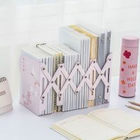 桌面创意高中生简约可伸缩折叠收纳书靠书架简易桌上大号书立铁艺|樱花树下-鹦鹉