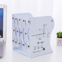 伸缩书立架学生折叠书夹简易书桌放书架子韩版书靠简约课本书架立|大号-数学白色