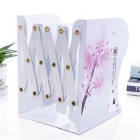 书立架可伸缩少女心折叠书架简易桌上学生韩版书夹子高中生放书架|浅蓝樱花猫