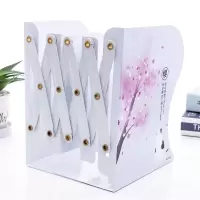 书立架可伸缩少女心折叠书架简易桌上学生韩版书夹子高中生放书架|浅蓝樱花猫