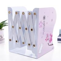 书立架可伸缩少女心折叠书架简易桌上学生韩版书夹子高中生放书架|浅粉樱花猫