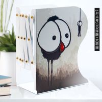 可伸缩书立折叠书夹简易放书本桌面收纳架神器桌上置物架文具用品|加大号3D浮雕-大眼鸡