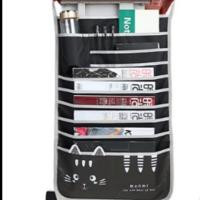 多功能课桌神器学生书挂袋书桌挂袋高中书本收纳袋书立挂架挂书袋|黑猫咪