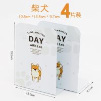 2片书立书靠书挡铁书架简易学生桌上夹书器学生用课桌收纳挡板隔|柴犬4片