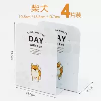 2片书立书靠书挡铁书架简易学生桌上夹书器学生用课桌收纳挡板隔|柴犬4片