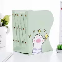 书架简易桌上学生书立可伸缩书立架少女心高中生简约韩版可爱书夹|猫爪之下-浅绿