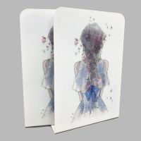 卡通书立架学生桌面金属铁书立架书靠书档书夹办公桌收纳架|背影(大号) 6片装