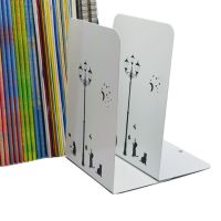 卡通书立架学生桌面金属铁书立架书靠书档书夹办公桌收纳架|白色路灯下的小猫(大号) 6片装