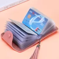 头层牛皮卡包女式流苏韩版真皮卡片夹银行信用公交卡套潮