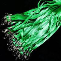 1cm宽挂绳金属钩揽扣 展会证挂绳胸卡吊绳卡套工作证绳子100条/包|绿色 10条