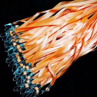 1cm宽挂绳金属钩揽扣 展会证挂绳胸卡吊绳卡套工作证绳子100条/包|橙色 5条