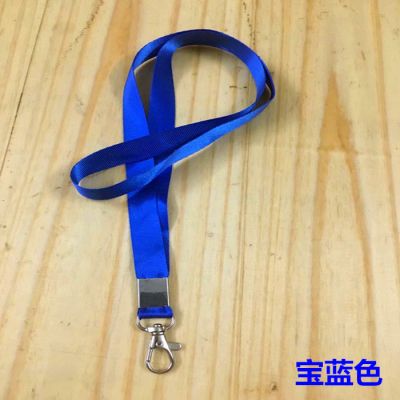 厂牌公交卡套学生证挂绳胸卡展会证吊带加厚锁匙扣吊绳工作牌挂带|16mm单色蓝色10条